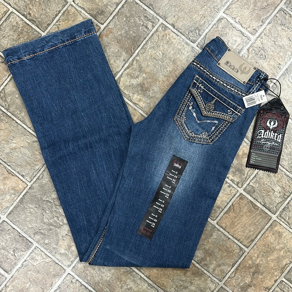 Adiktd Low Rise Wide Leg Jeans Reinforced Precision Seams Quality Hardware